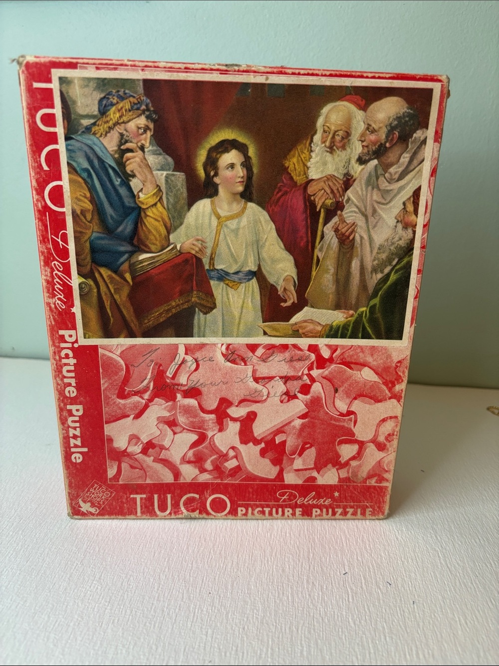 Vintage TUCO Deluxe Red Picture Puzzle Box